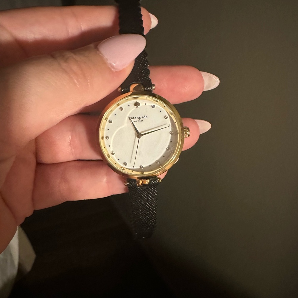 Kate Spade Gold & Black Leather Watch - Picture 5 of 5